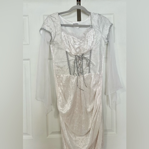 Costume halloween Angel woman size medium California collections white/silver - Picture 2 of 5